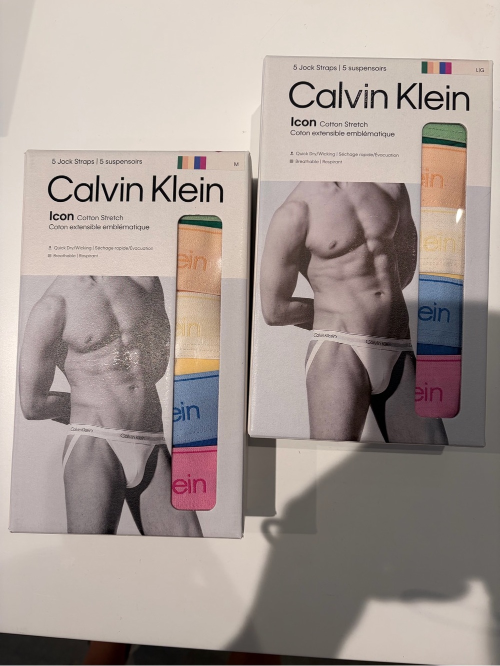 Calvin Klein Icon Stretch jockstraps White and Pink blue yellow 5pack new